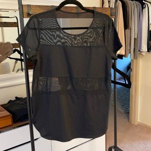 Black mesh workout top